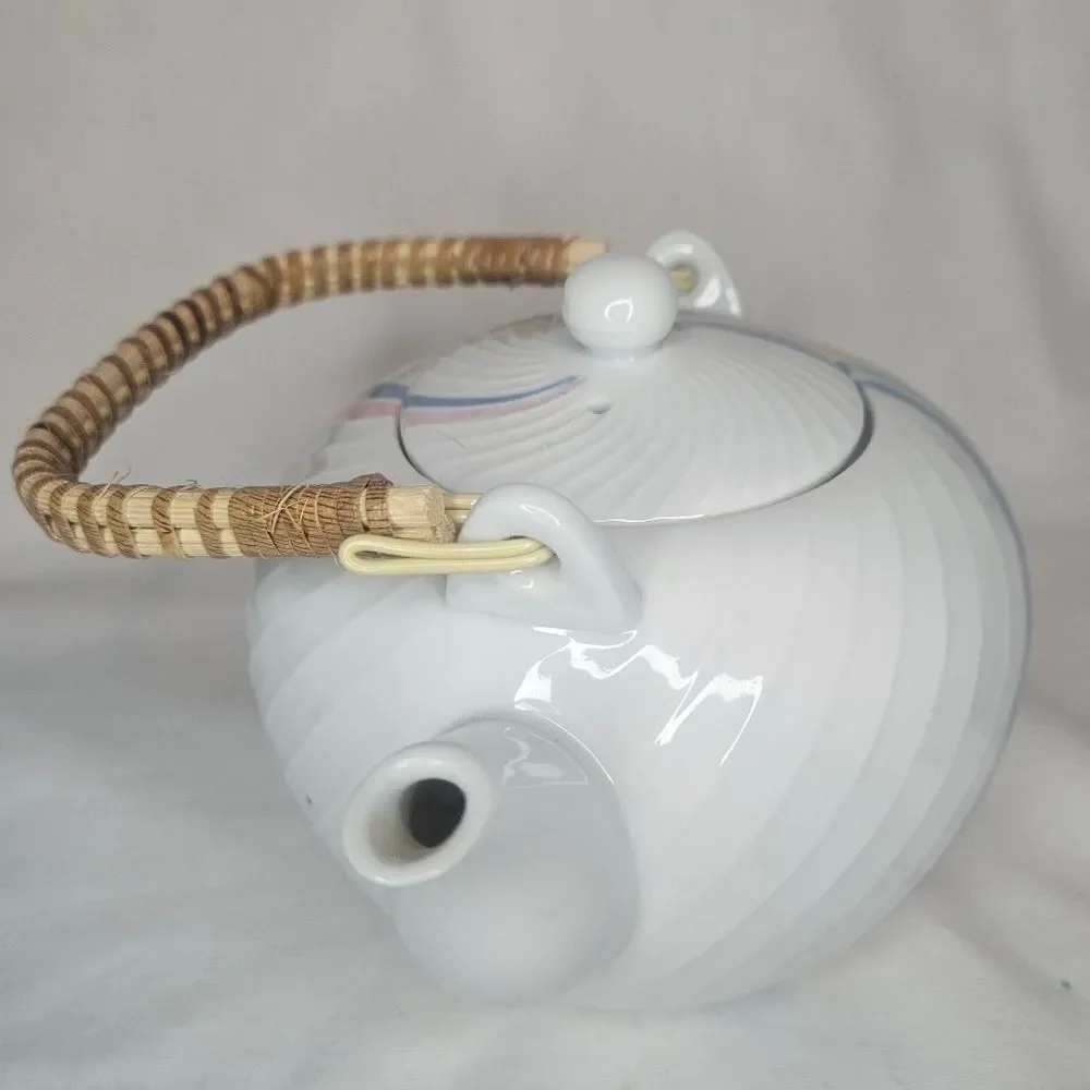 Vintage Pastel Rainbow Porcelain Tea Set - 4 Cups 1 Teapot 70s-80s Made In Japan